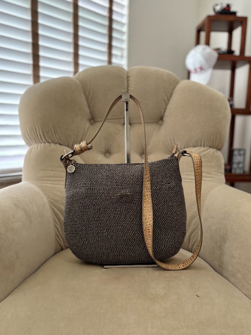 VTG Auth ERIC JAVITS Iconic Squishee Woven Satchel Hobo Crossbody Bag